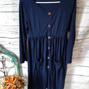 Unbranded navy dress. New in package. No tags.